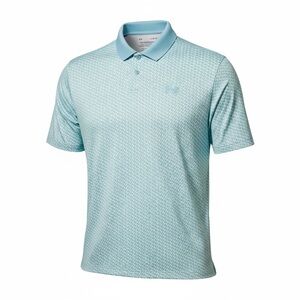 UNDER ARMOUR The Performance Polo aqua & white short sleeve polo shirt sz Large